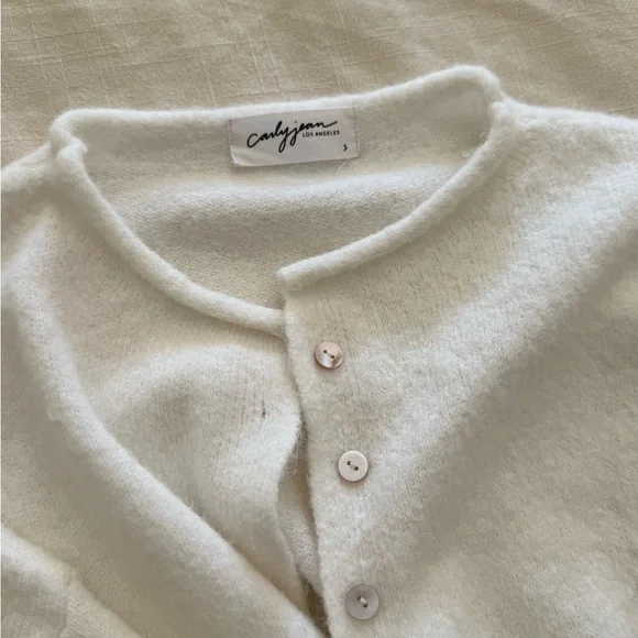 CJLA Ellie ivory White Button-Up Sweater cardigan - Picture 2 of 7